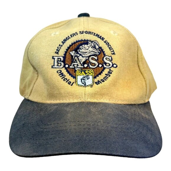 Vintage Bass Anglers Sportsman Society Hat Adjustable Twill Baseball Cap Logo - Picture 11 of 12